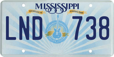 MS license plate LND738