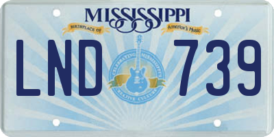 MS license plate LND739