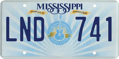 MS license plate LND741