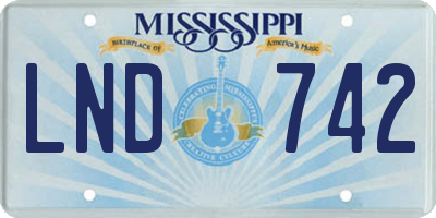 MS license plate LND742