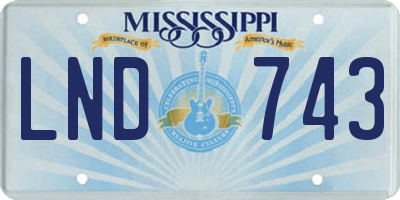 MS license plate LND743