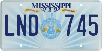 MS license plate LND745