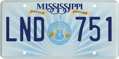 MS license plate LND751