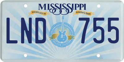 MS license plate LND755