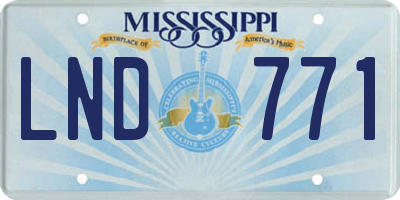 MS license plate LND771