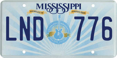 MS license plate LND776