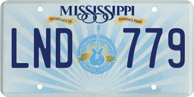 MS license plate LND779