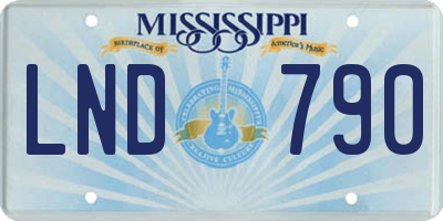 MS license plate LND790