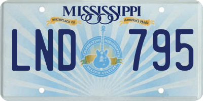 MS license plate LND795
