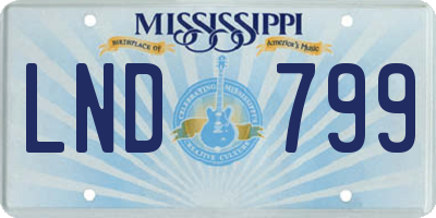 MS license plate LND799