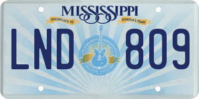 MS license plate LND809
