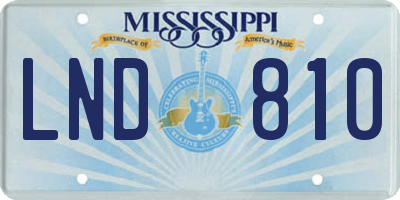 MS license plate LND810