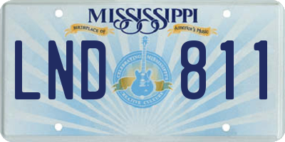 MS license plate LND811