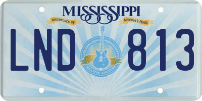 MS license plate LND813