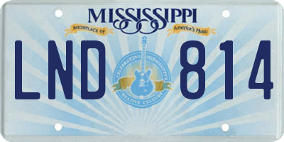 MS license plate LND814