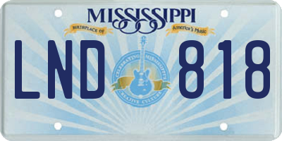 MS license plate LND818