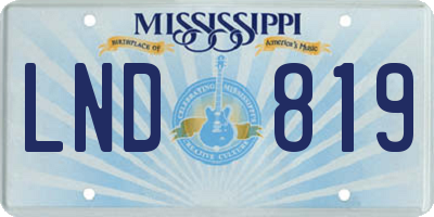 MS license plate LND819