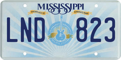 MS license plate LND823