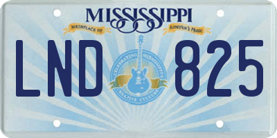 MS license plate LND825