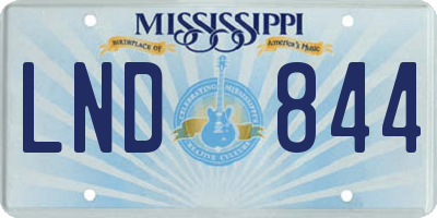 MS license plate LND844
