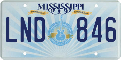 MS license plate LND846