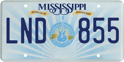 MS license plate LND855