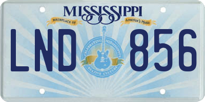 MS license plate LND856