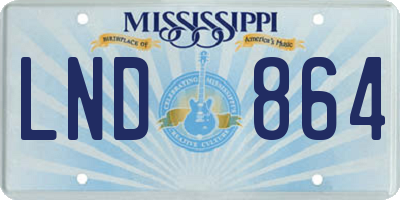 MS license plate LND864