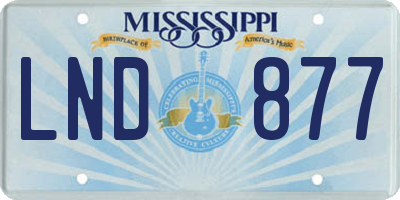 MS license plate LND877