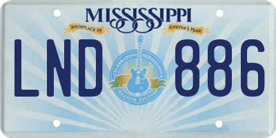 MS license plate LND886