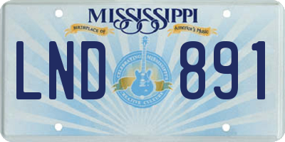 MS license plate LND891