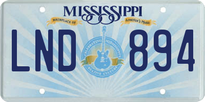 MS license plate LND894