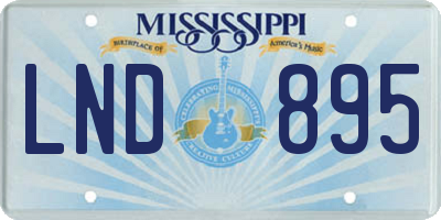 MS license plate LND895