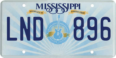 MS license plate LND896