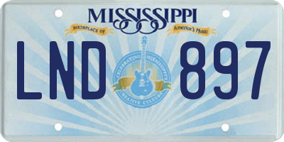 MS license plate LND897