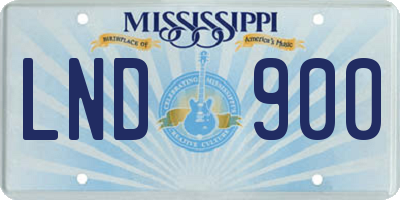MS license plate LND900