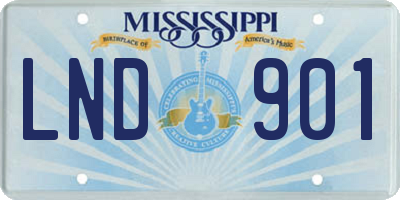 MS license plate LND901