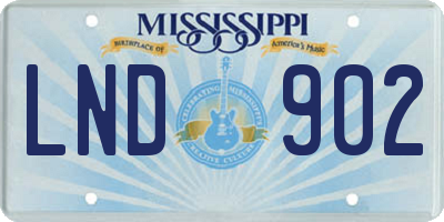 MS license plate LND902