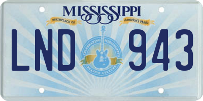 MS license plate LND943