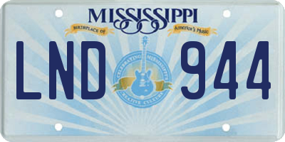MS license plate LND944