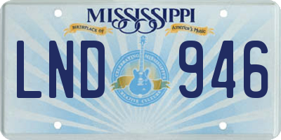 MS license plate LND946