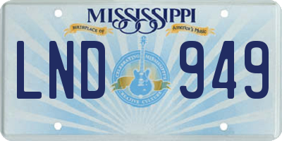 MS license plate LND949