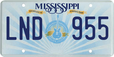 MS license plate LND955