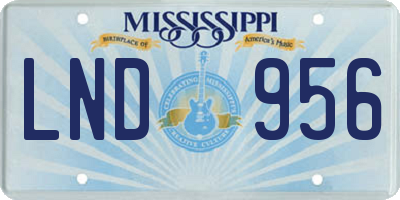MS license plate LND956