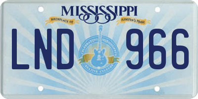 MS license plate LND966