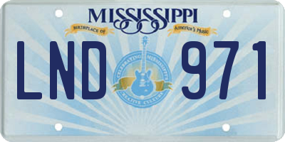 MS license plate LND971