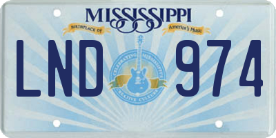 MS license plate LND974