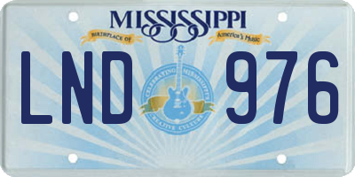 MS license plate LND976