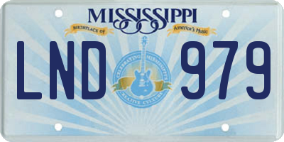 MS license plate LND979