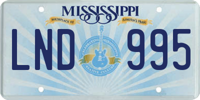 MS license plate LND995